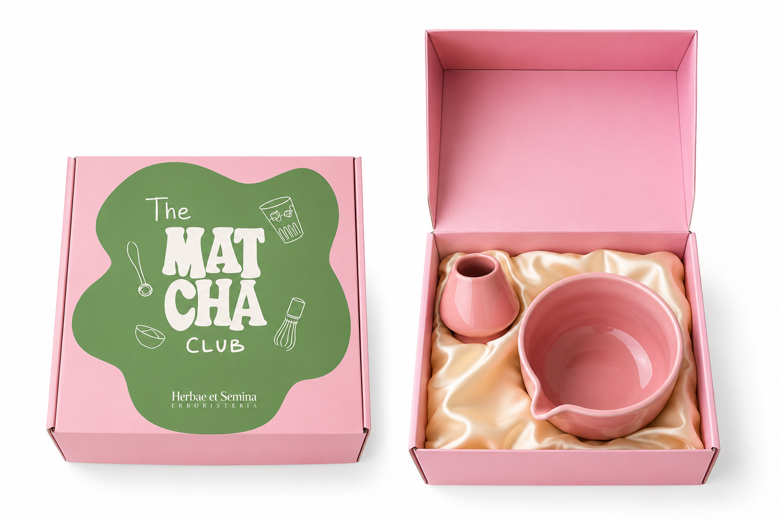 Set ciotola e supporto per frusta Matcha rosa