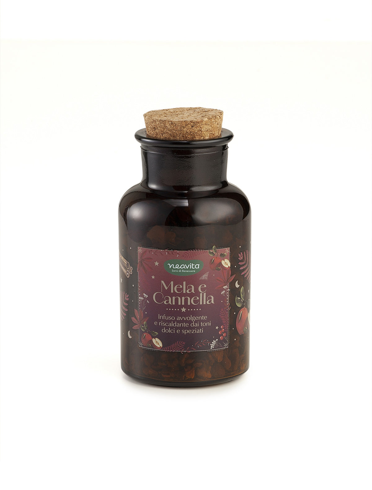 Neavita Infuso Mela e Cannella in Barattolo Vetro BORGOGNA 80 g