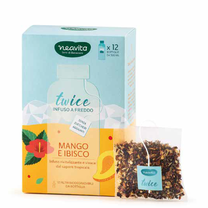 Twice To-Go Mango e Ibisco Infuso a freddo in maxi-filtro