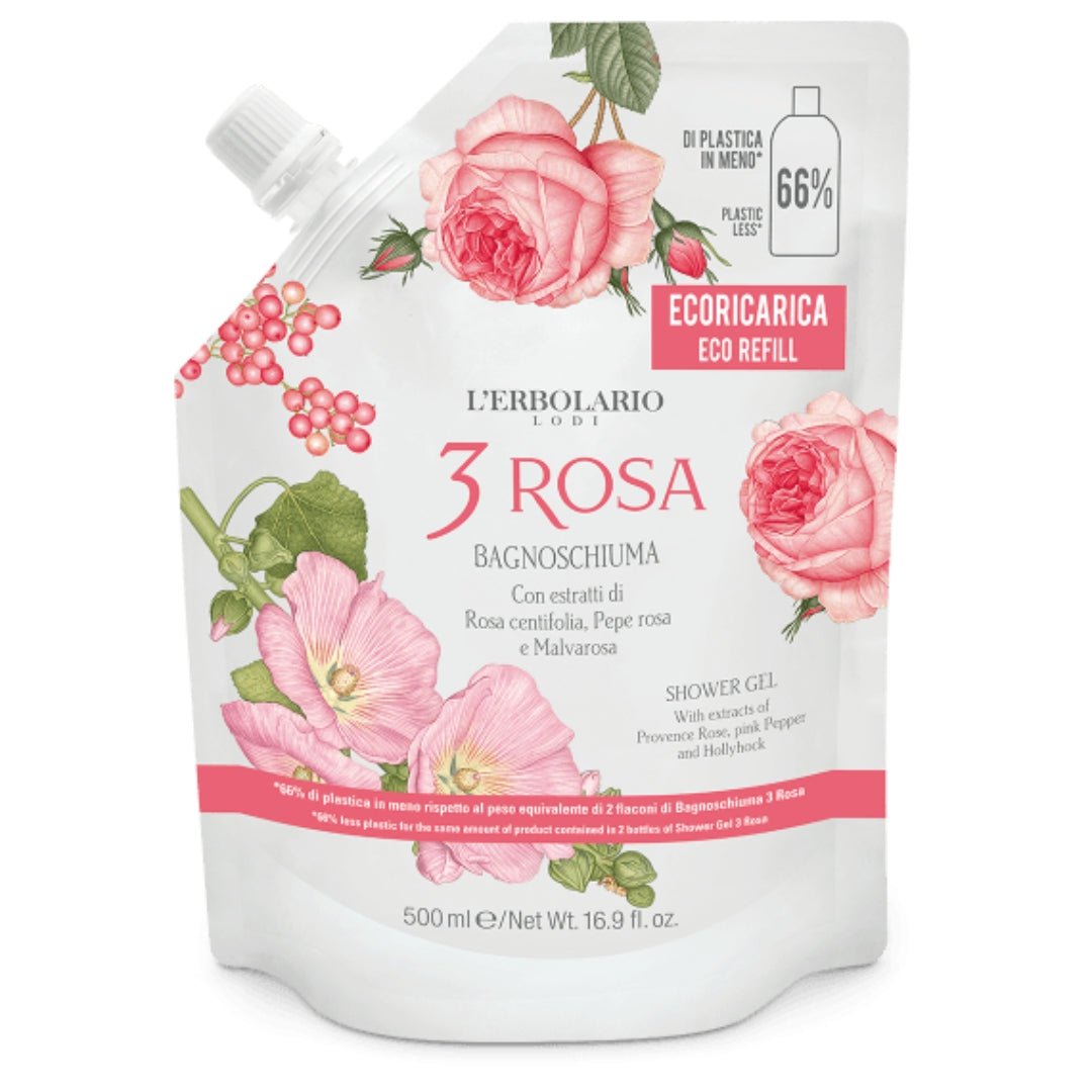 Ecoricarica Bagnoschiuma 3 Rosa - Herbae et Semina Erboristeria