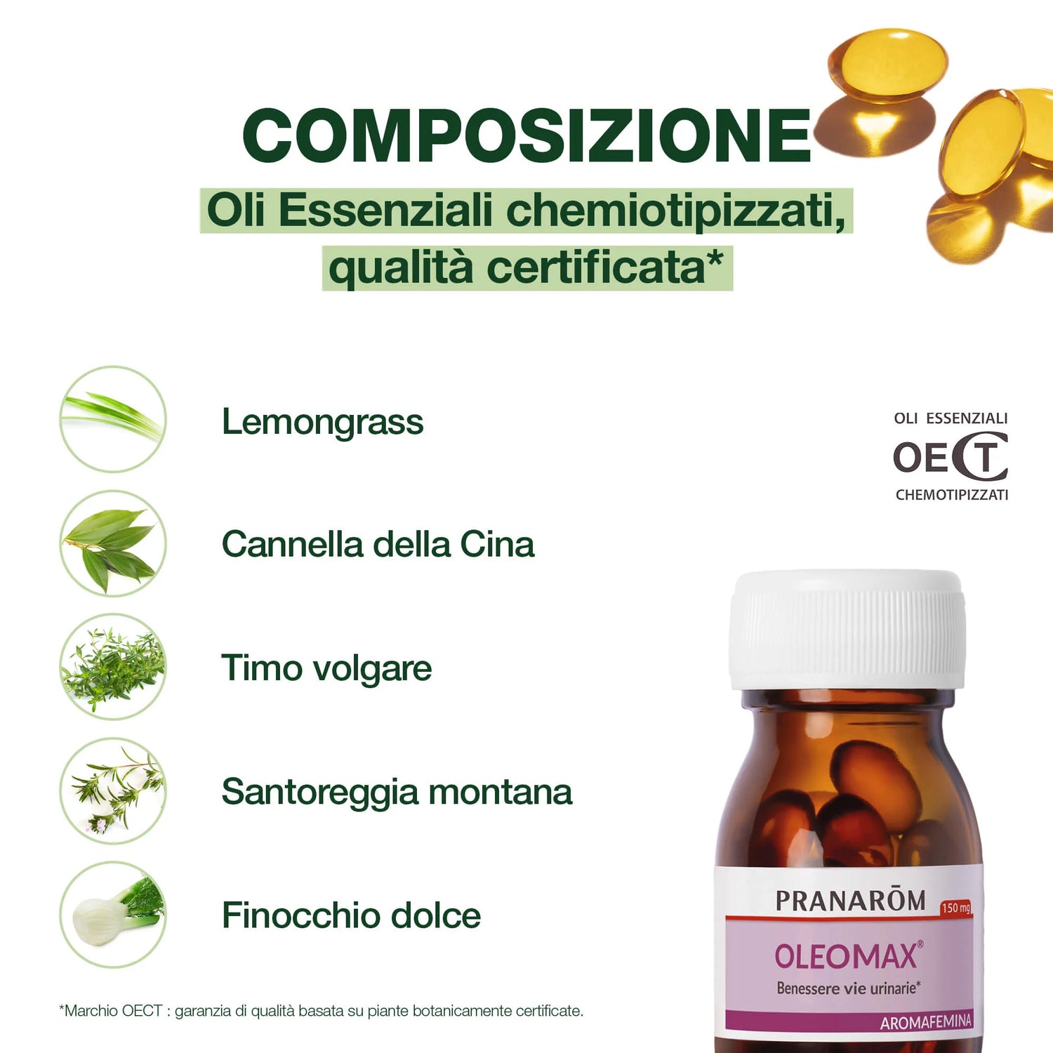 Oleomax® Aromafemina Pranarôm (15 Capsule) – Comfort Urinario Rapido