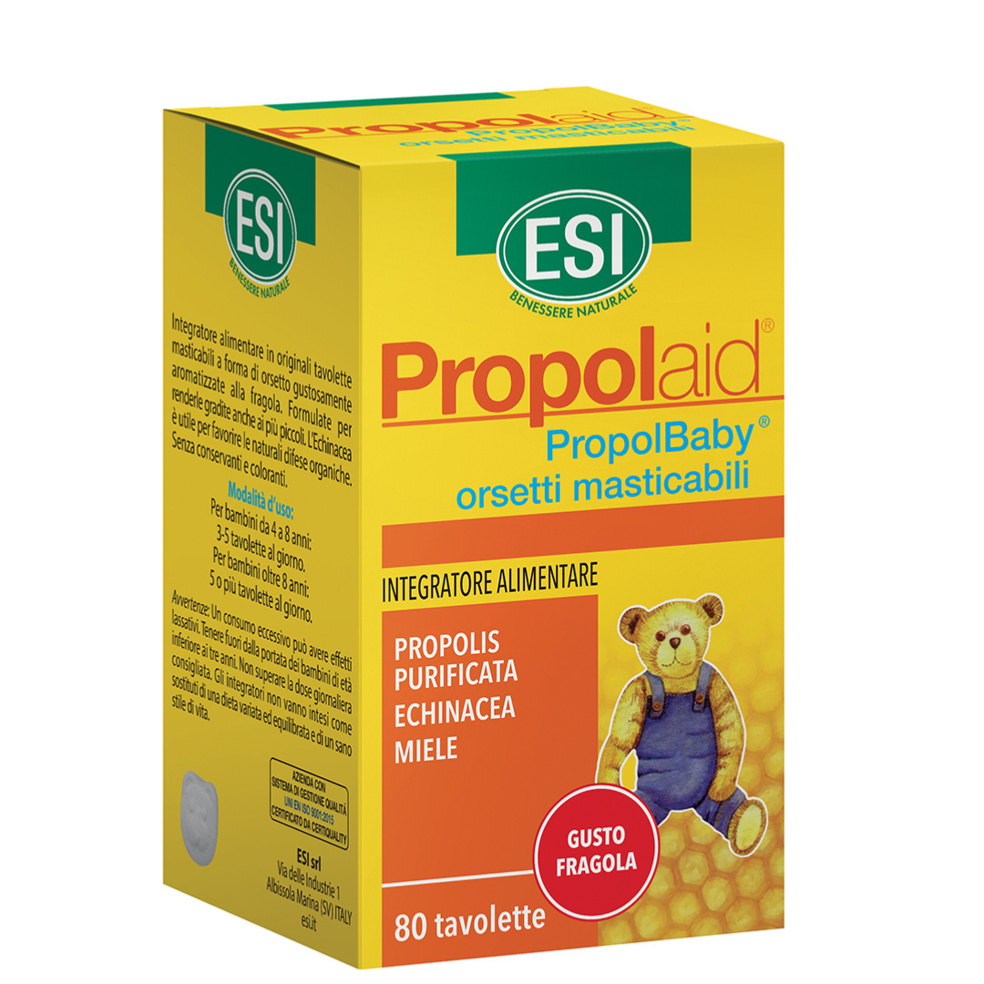 Tavolette immunostimolanti per bambini alla Propoli ed Echinacea