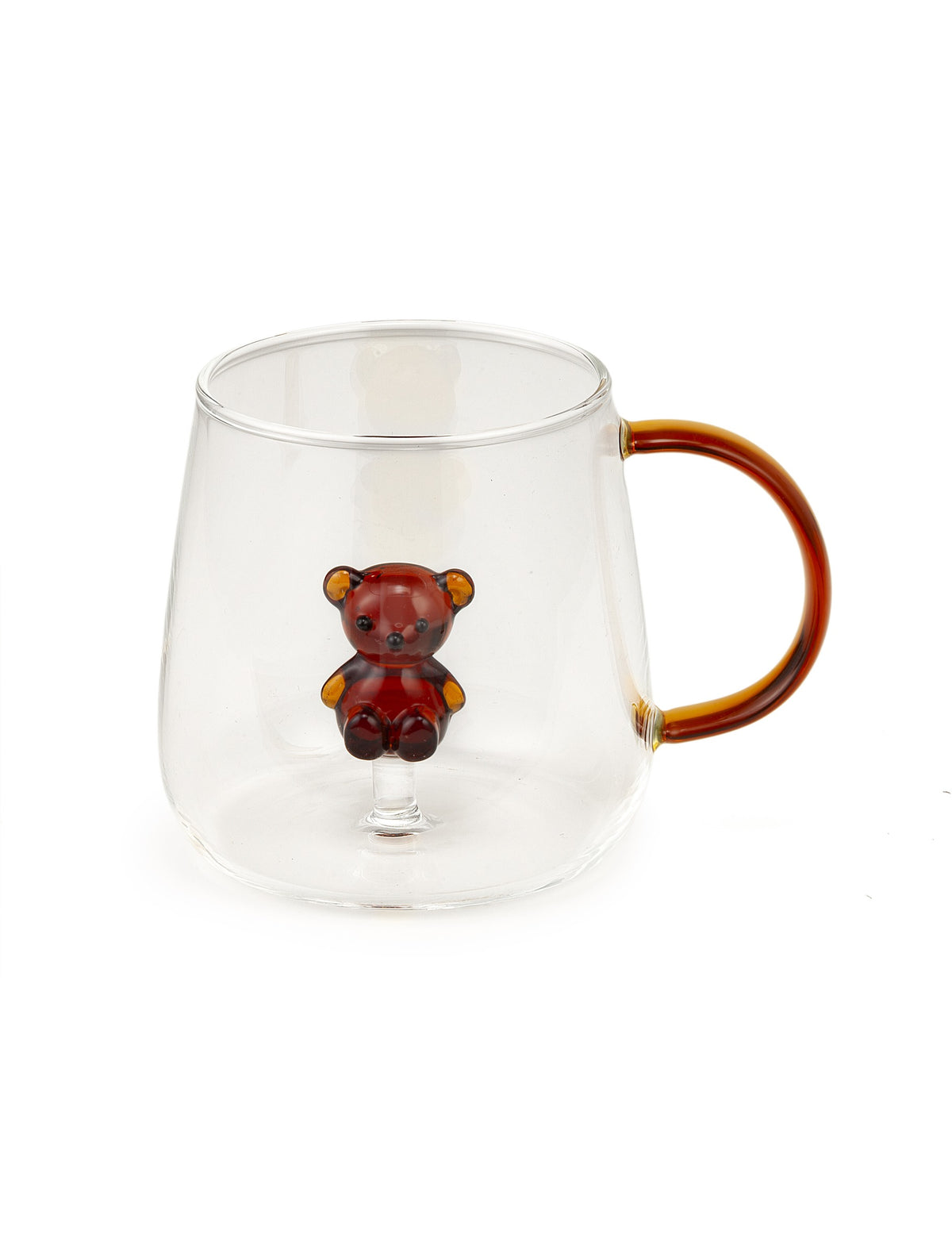 Neavita Mug in vetro con orsetto MARRONE 400 ml