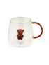 Neavita Mug in vetro con orsetto MARRONE 400 ml