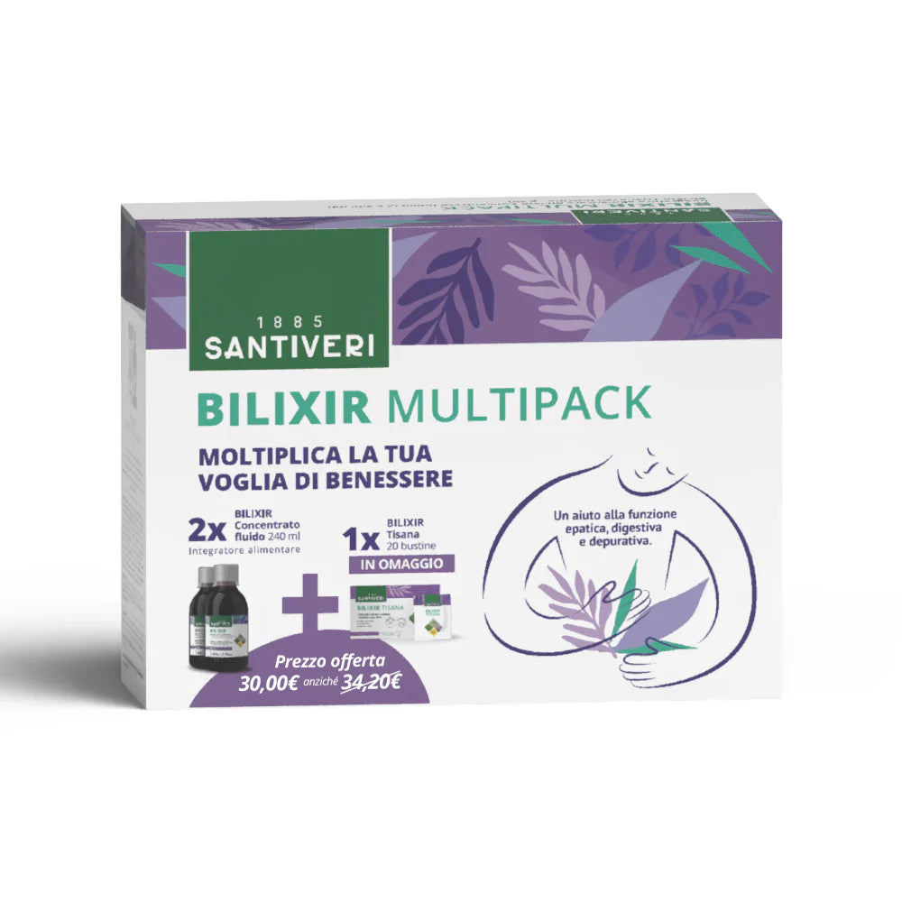 PACK BILIXIR: 2 FLACONI DI CONCENTRATO FLUIDO 240ML + 1 ASTUCCIO DA 20 BUSTINE FILTRO