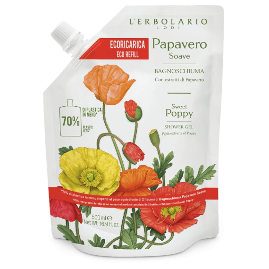 Ecoricarica Bagnoschiuma Papavero Soave - Herbae et Semina Erboristeria
